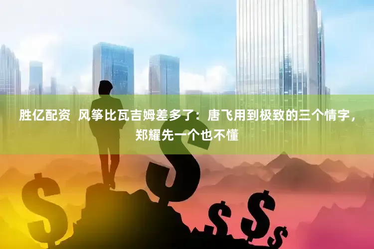 胜亿配资  风筝比瓦吉姆差多了：唐飞用到极致的三个情字，郑耀先一个也不懂